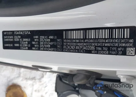 2023 Dodge Hornet Gt Awd z USA, uszkodzony, nr VIN ZACNDFAN7P3A02086